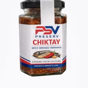 Preserv Chiktay traditional Haitian smoked herring spread with peppers herbs and Caribbean spices