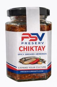 Preserv Chiktay traditional Haitian smoked herring spread with peppers herbs and Caribbean spices