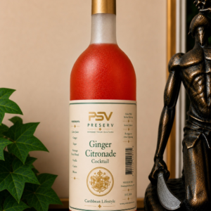 PRESERV Ginger Citronade Cocktail in a 750 ml frosted bottle